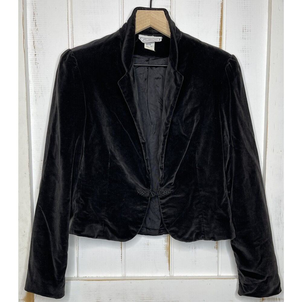 Vintage Velvet Cropped Blazer Bolero Jacket Frog Button Pankou Calliope Size 11